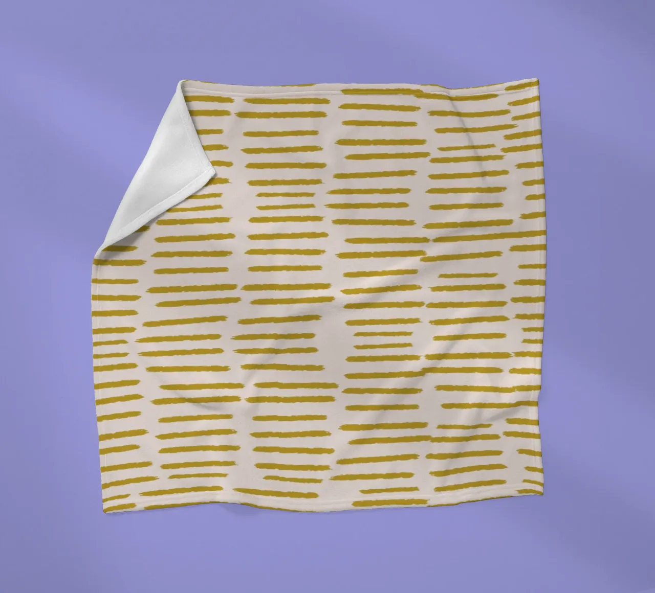 Organic Brushstroke Stripes - Minimalist Boho Mustard fleece blanket by susanacosta