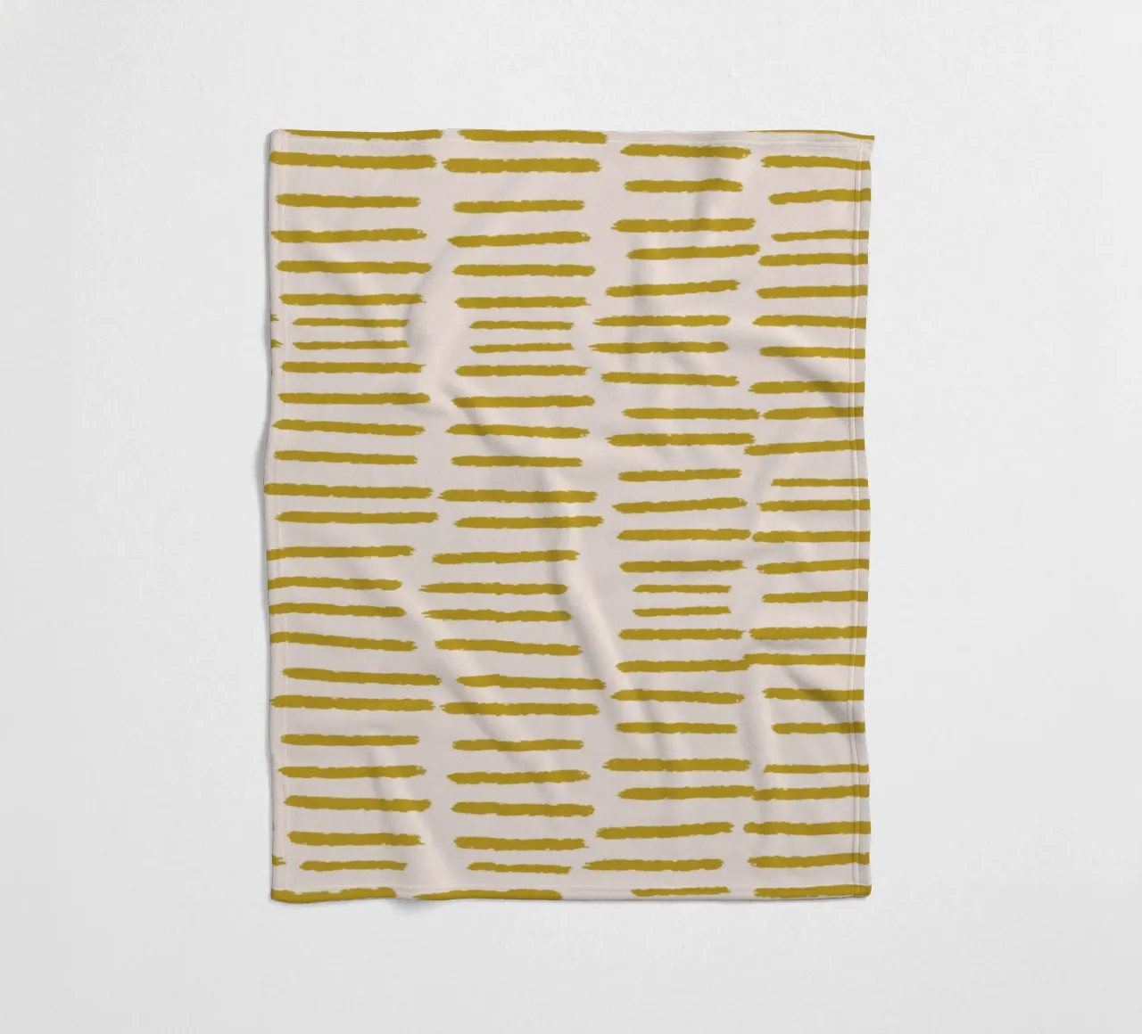 Organic Brushstroke Stripes - Minimalist Boho Mustard fleece blanket by susanacosta