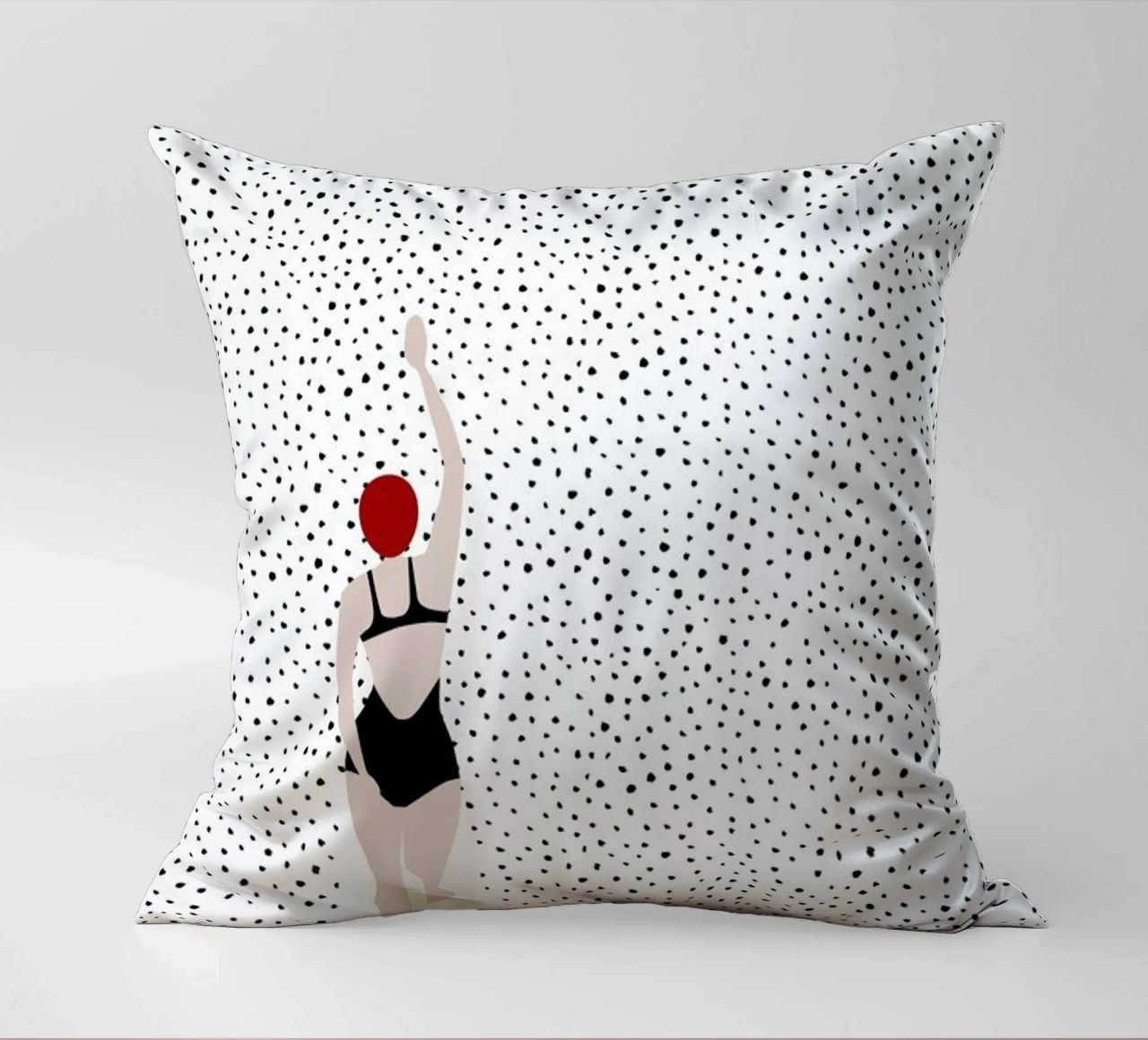 Punktschwimmer decorative cushion by Amy & Kurt