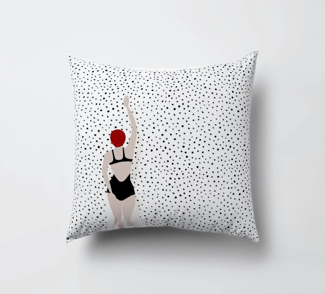 Punktschwimmer decorative cushion by Amy & Kurt