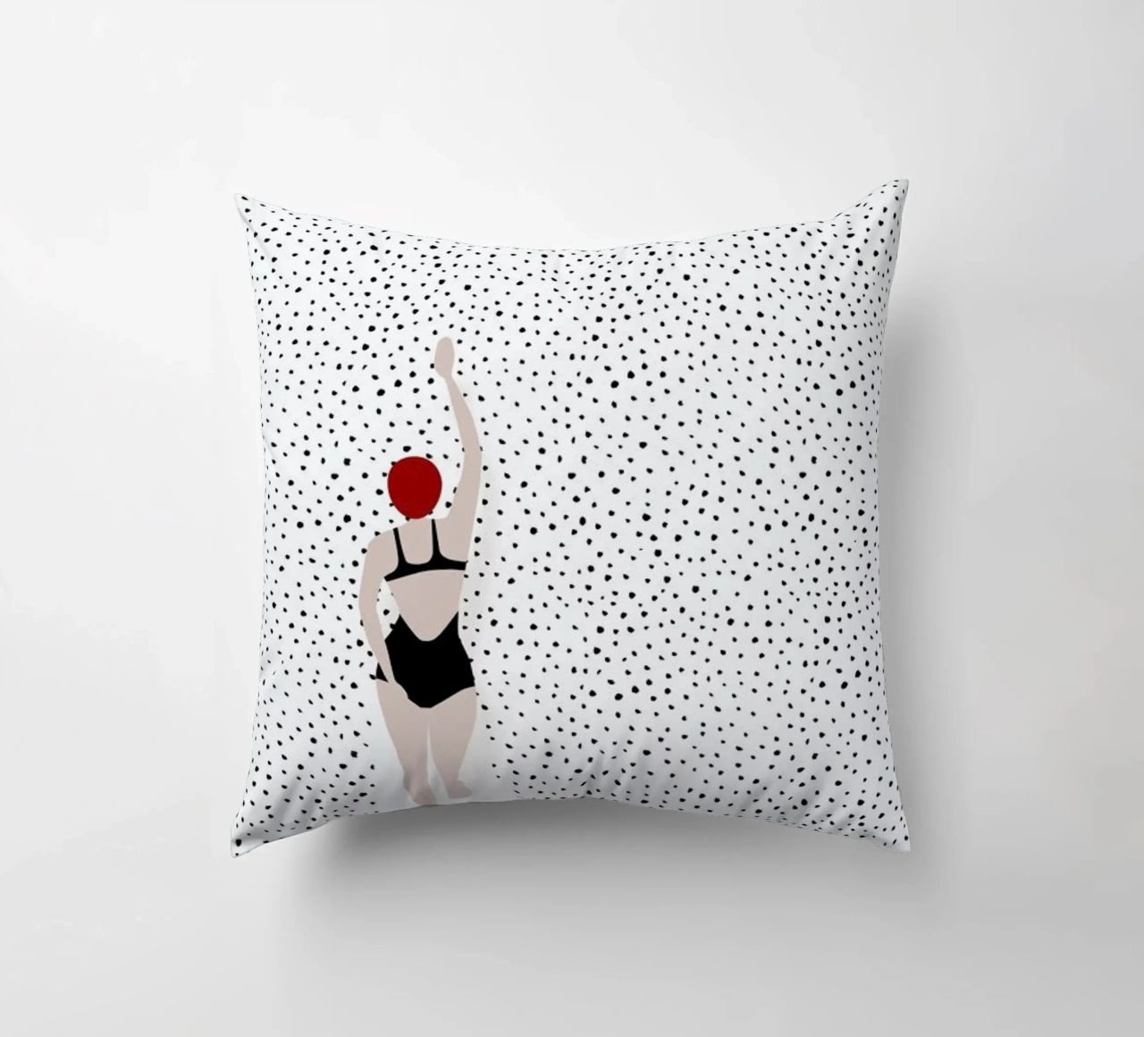 Punktschwimmer decorative cushion by Amy & Kurt