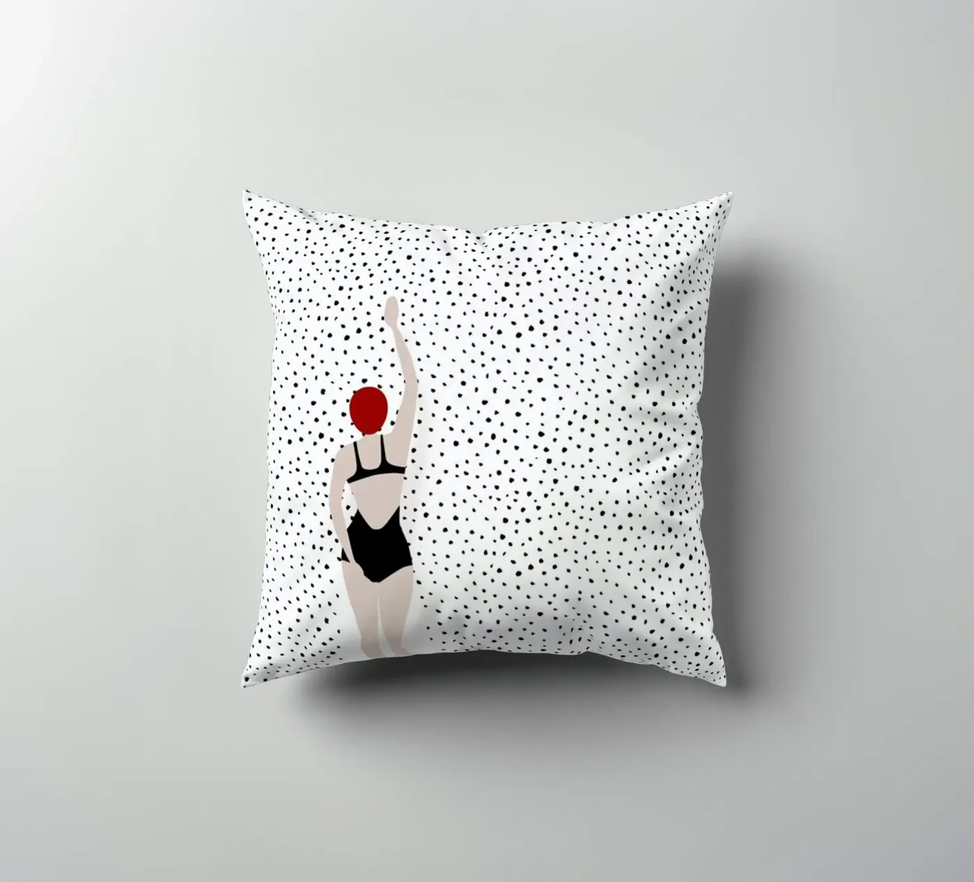 Punktschwimmer decorative cushion by Amy & Kurt