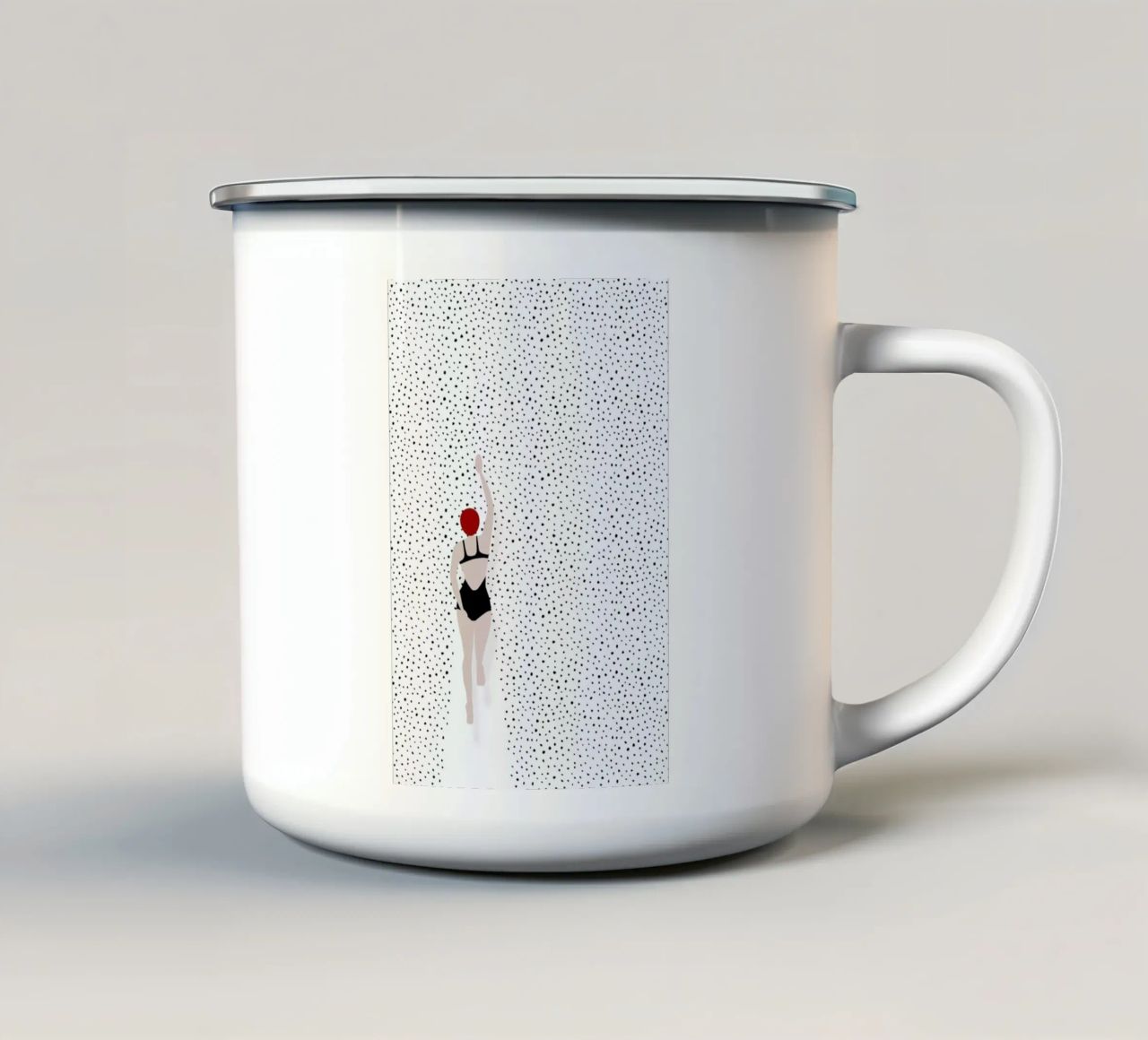 Punktschwimmer Emaille Tasse von Amy & Kurt