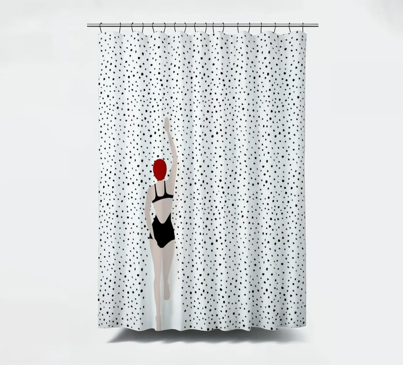Punktschwimmer shower curtain by Amy & Kurt