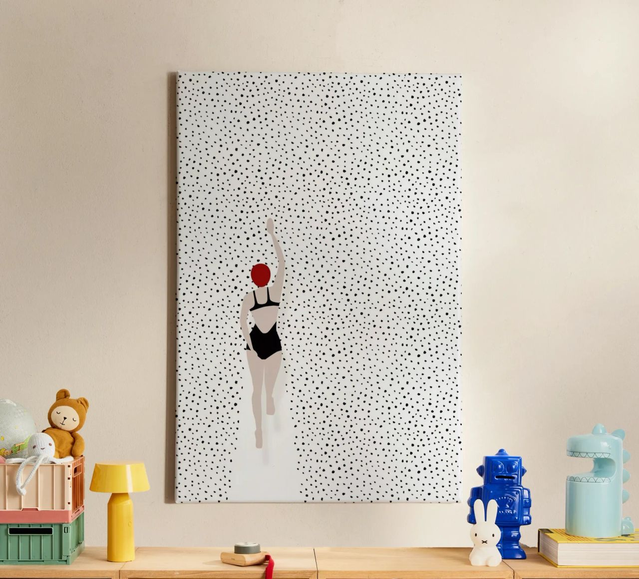 Punktschwimmer canvas van Amy & Kurt