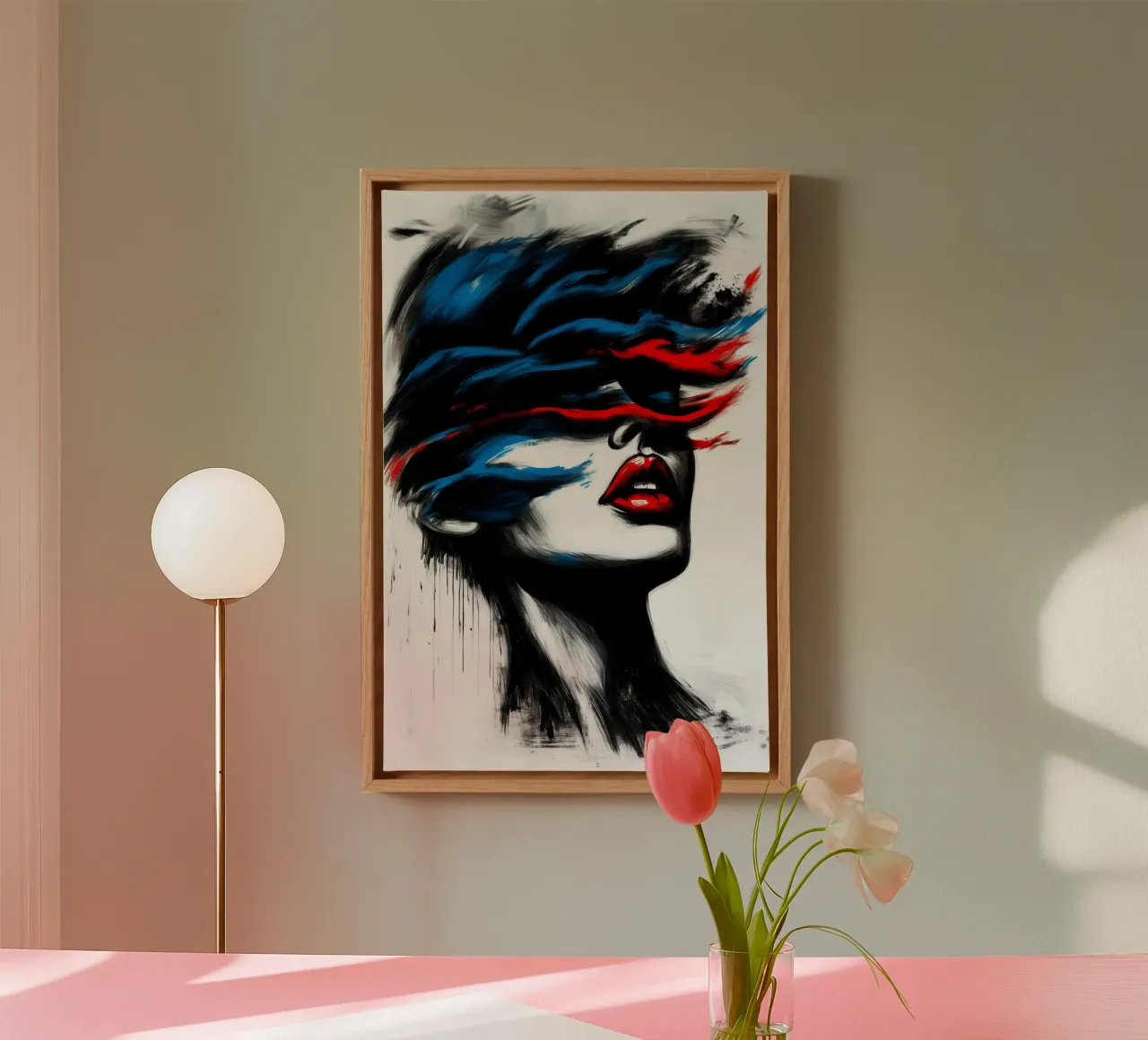 Silhouette tempestosa - Un gioco di colori e movimento tela con Cornice a cassetta da melipo-art
