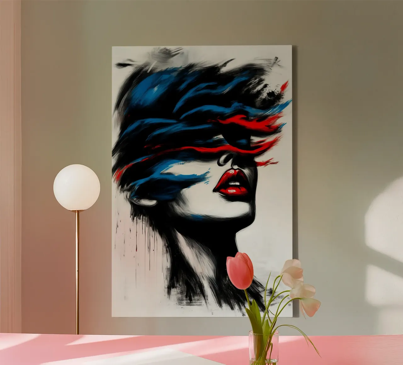 Silhouette tempestosa - Un gioco di colori e movimento tela con Cornice a cassetta da melipo-art