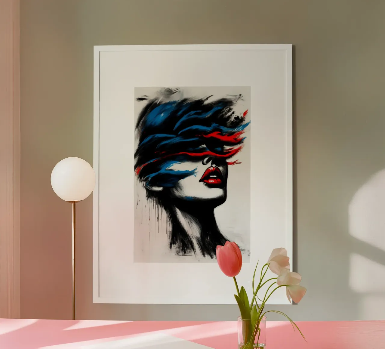 Silhouette tempestosa - Un gioco di colori e movimento poster con telaio in legno da melipo-art