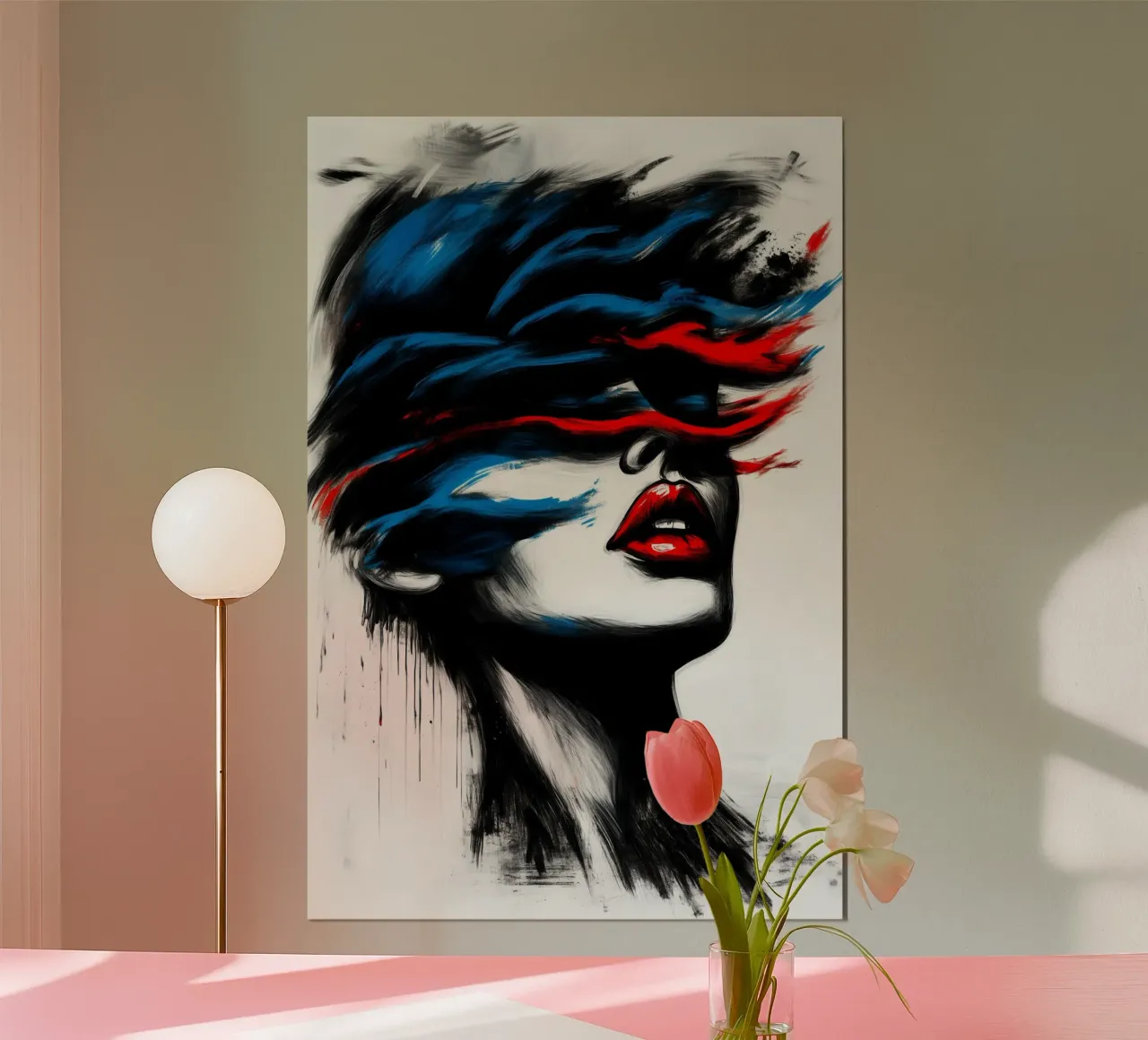 Silhouette tempestosa - Un gioco di colori e movimento poster con telaio in legno da melipo-art