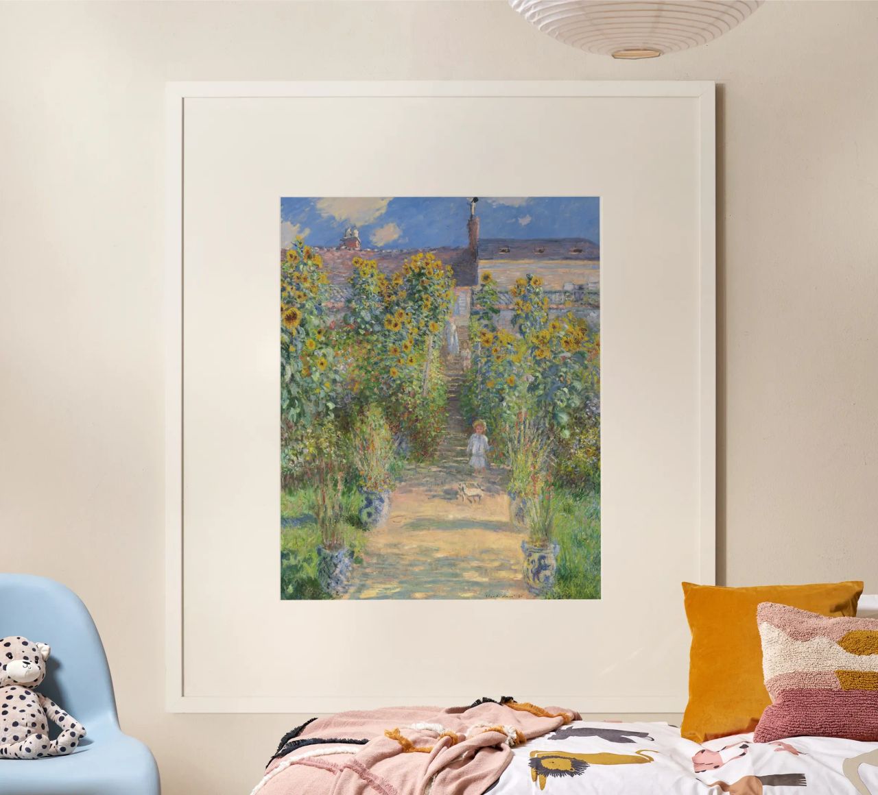 Claude Monet - Le jardin de l'artiste à Vétheuil poster de Timeless Artworks
