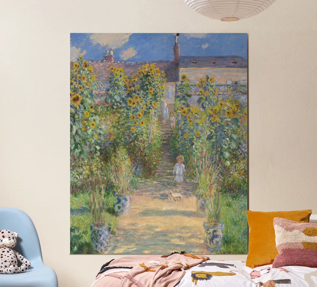 Claude Monet - Le jardin de l'artiste à Vétheuil poster de Timeless Artworks