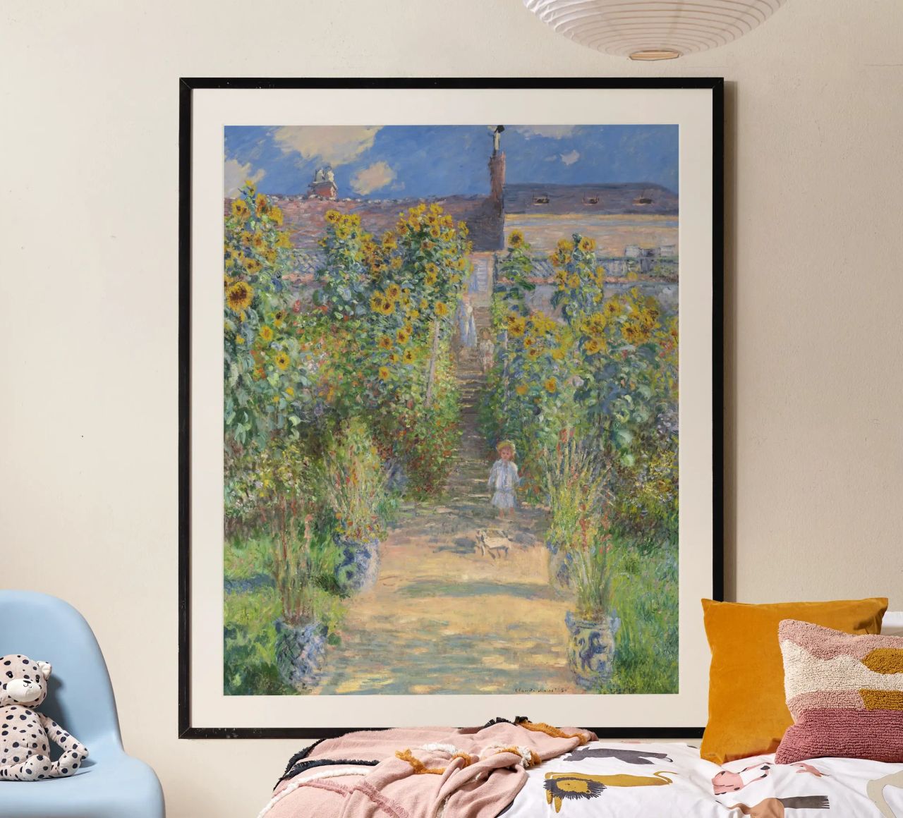 Claude Monet - Le jardin de l'artiste à Vétheuil poster de Timeless Artworks
