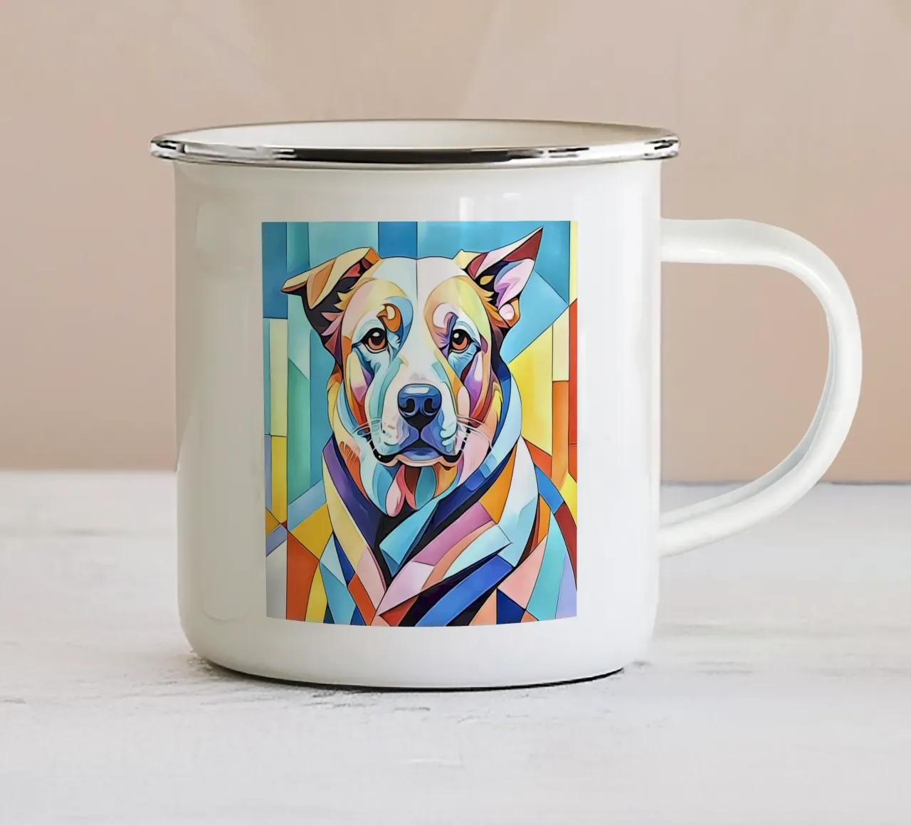 Cane in pastello #1 tazza in smalto da ZAMART