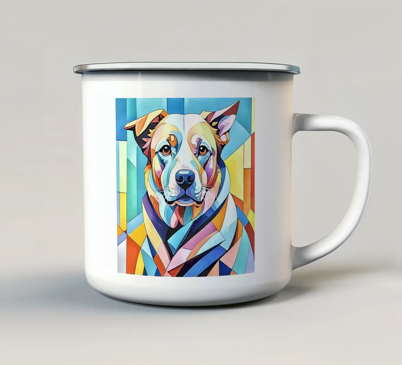 Cane in pastello #1 tazza in smalto da ZAMART