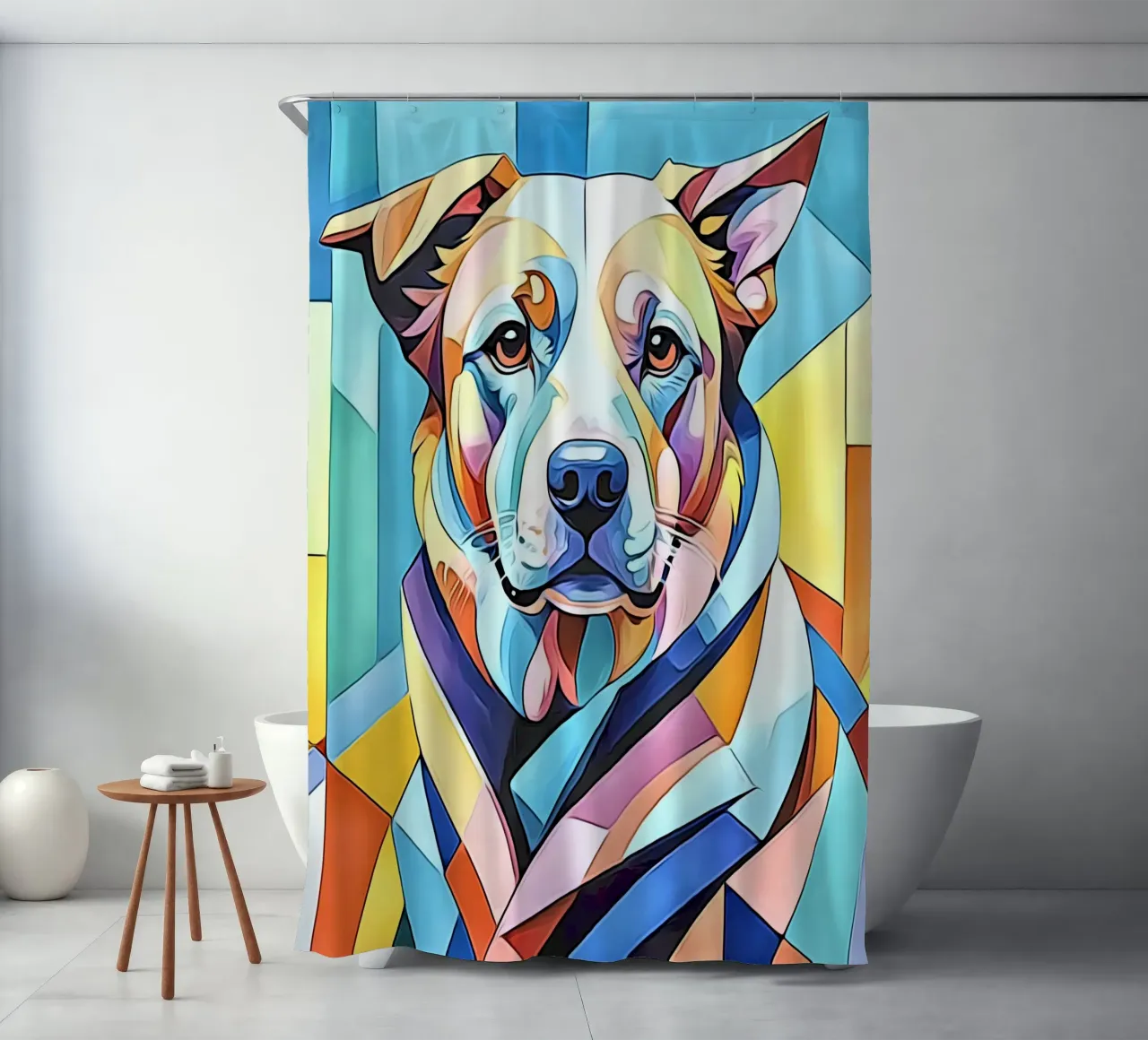 Perro en pastel nº 1 cortina de baño de ZAMART