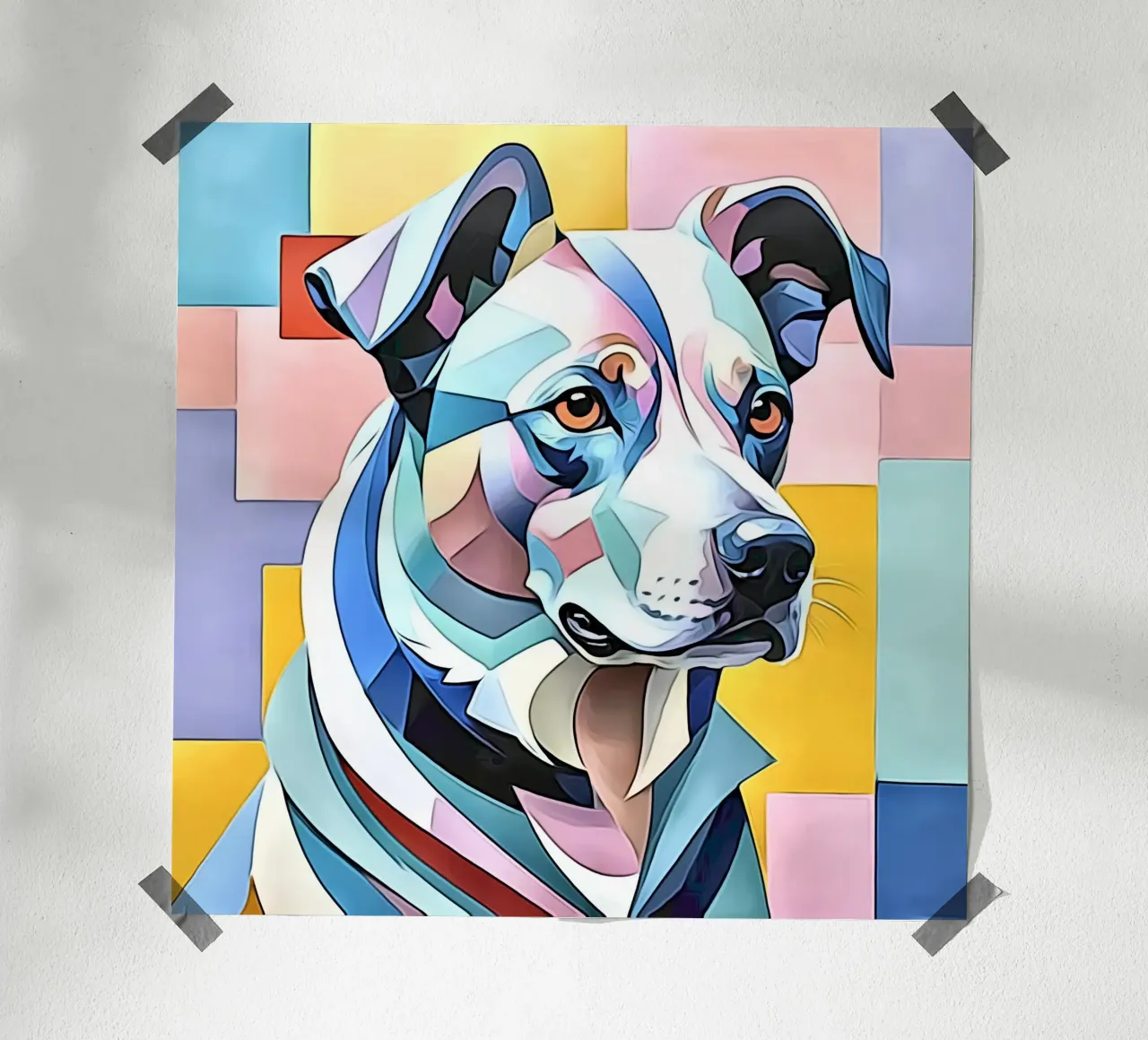 Cane in pastello #2 poster con telaio in plastica da ZAMART
