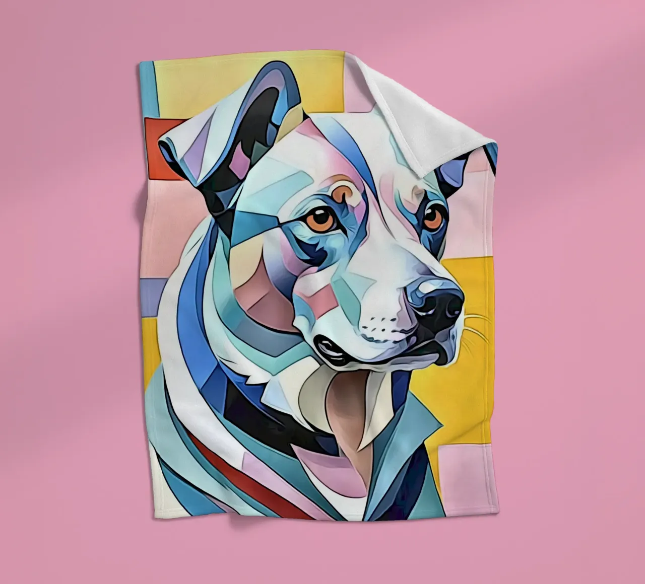 Dog in pastel #2 fleece blanket by ZAMART