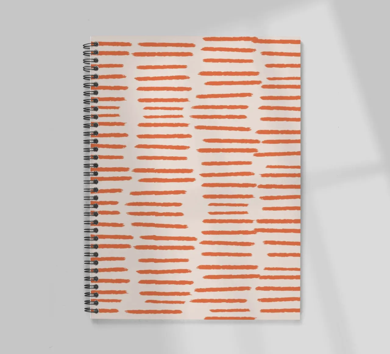 Organic Brushstroke Stripes - Minimalist Boho Warm Orange spiral notebook by susanacosta