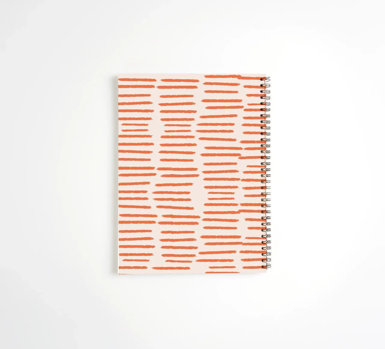 Organic Brushstroke Stripes - Minimalist Boho Warm Orange spiral notebook by susanacosta