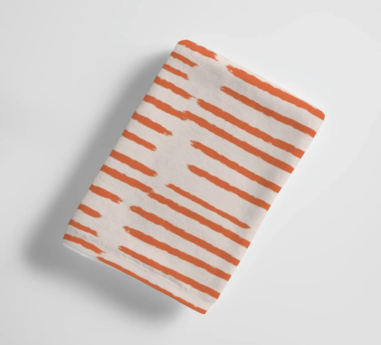 Organic Brushstroke Stripes - Minimalist Boho Warm Orange towel by susanacosta