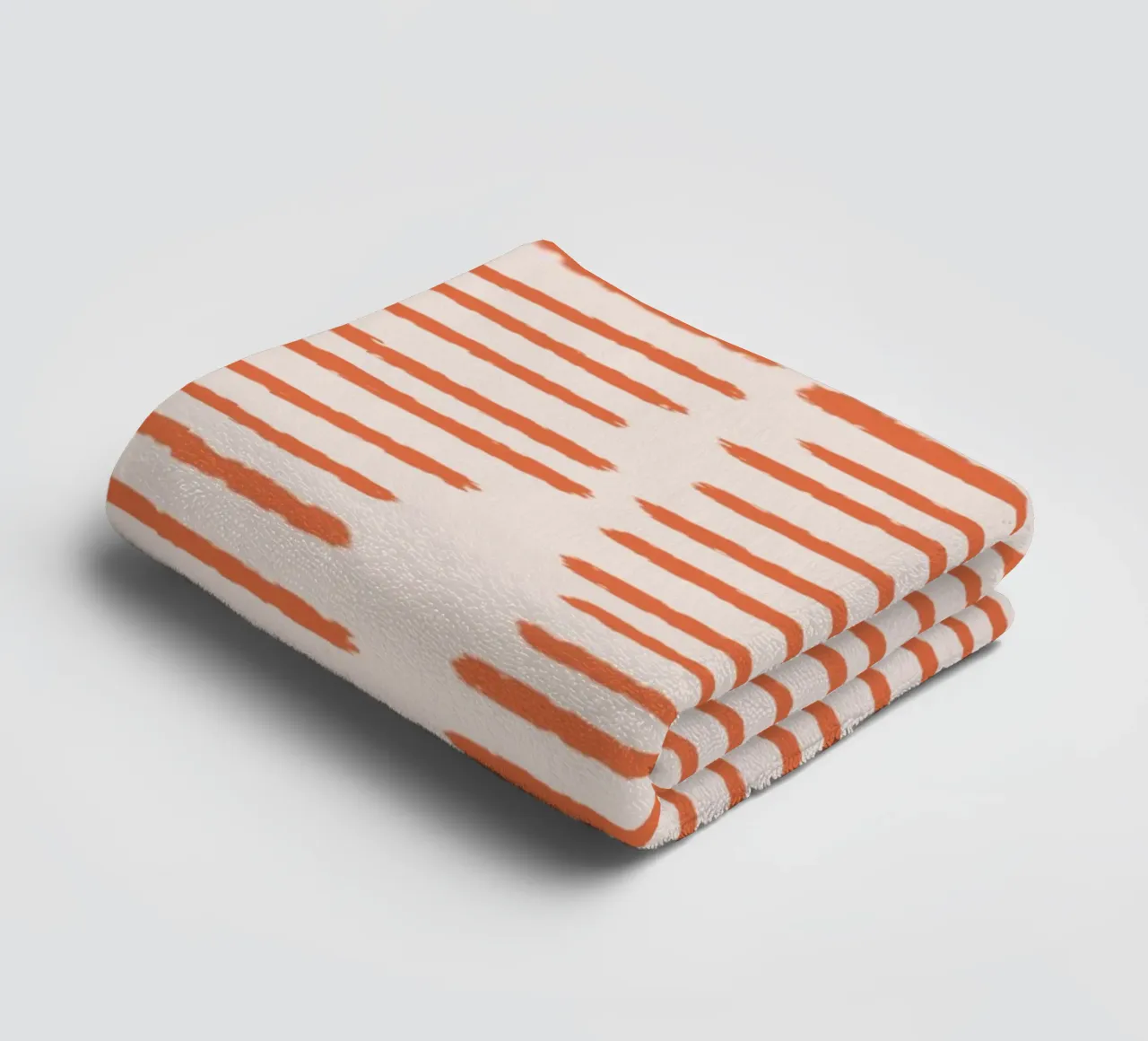 Organic Brushstroke Stripes - Minimalist Boho Warm Orange towel by susanacosta