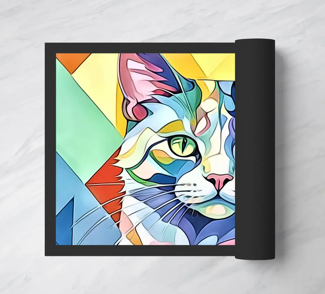 Katze in Pastell #1 Fußmatte von ZAMART