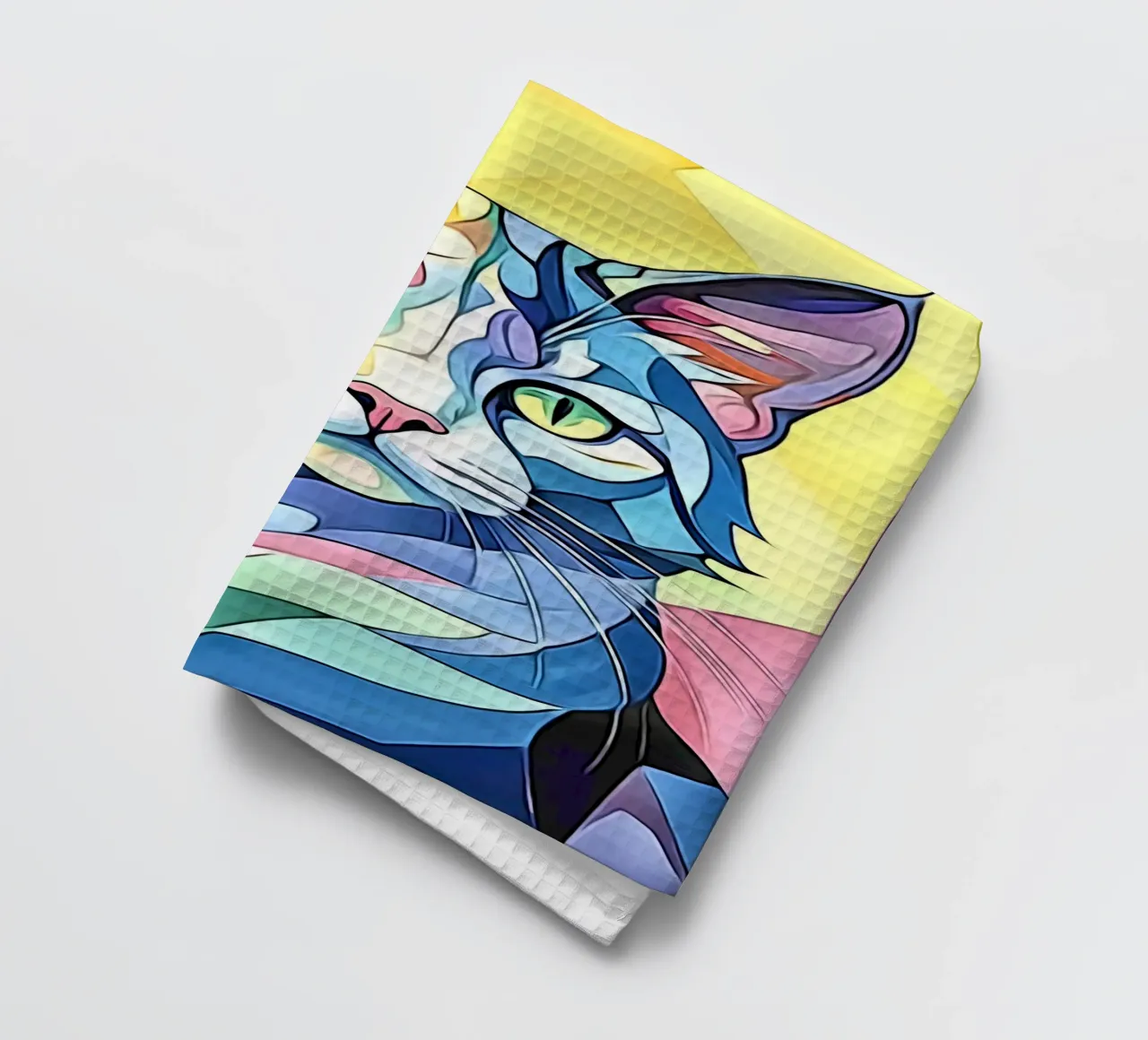 Katze in Pastell #1 Geschirrtuch von ZAMART