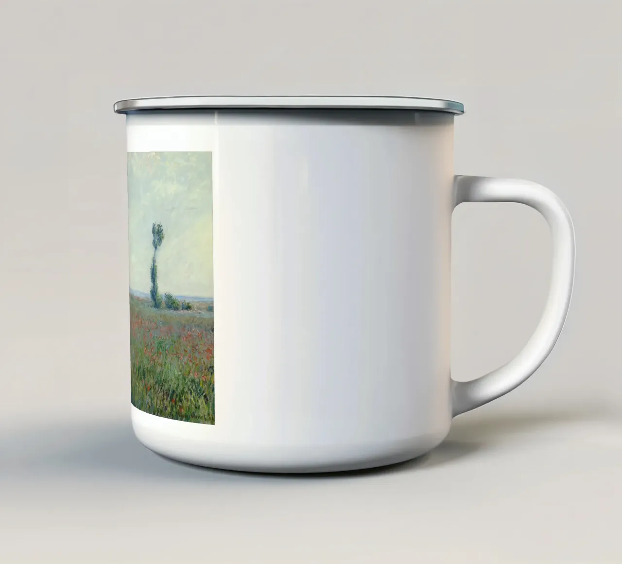 Claude Monet - Campo di papaveri tazza in smalto da Timeless Artworks