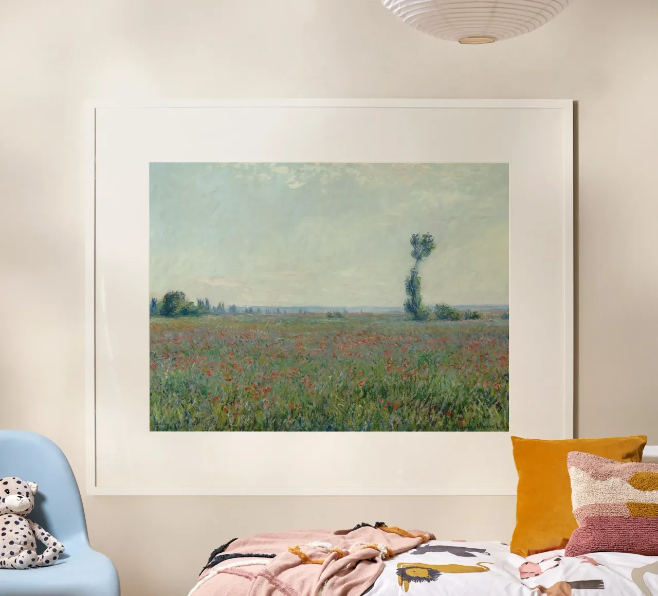 Claude Monet - Campo di papaveri poster con telaio in legno da Timeless Artworks
