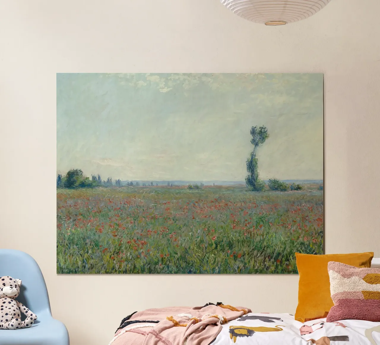 Claude Monet - Campo di papaveri poster con telaio in legno da Timeless Artworks