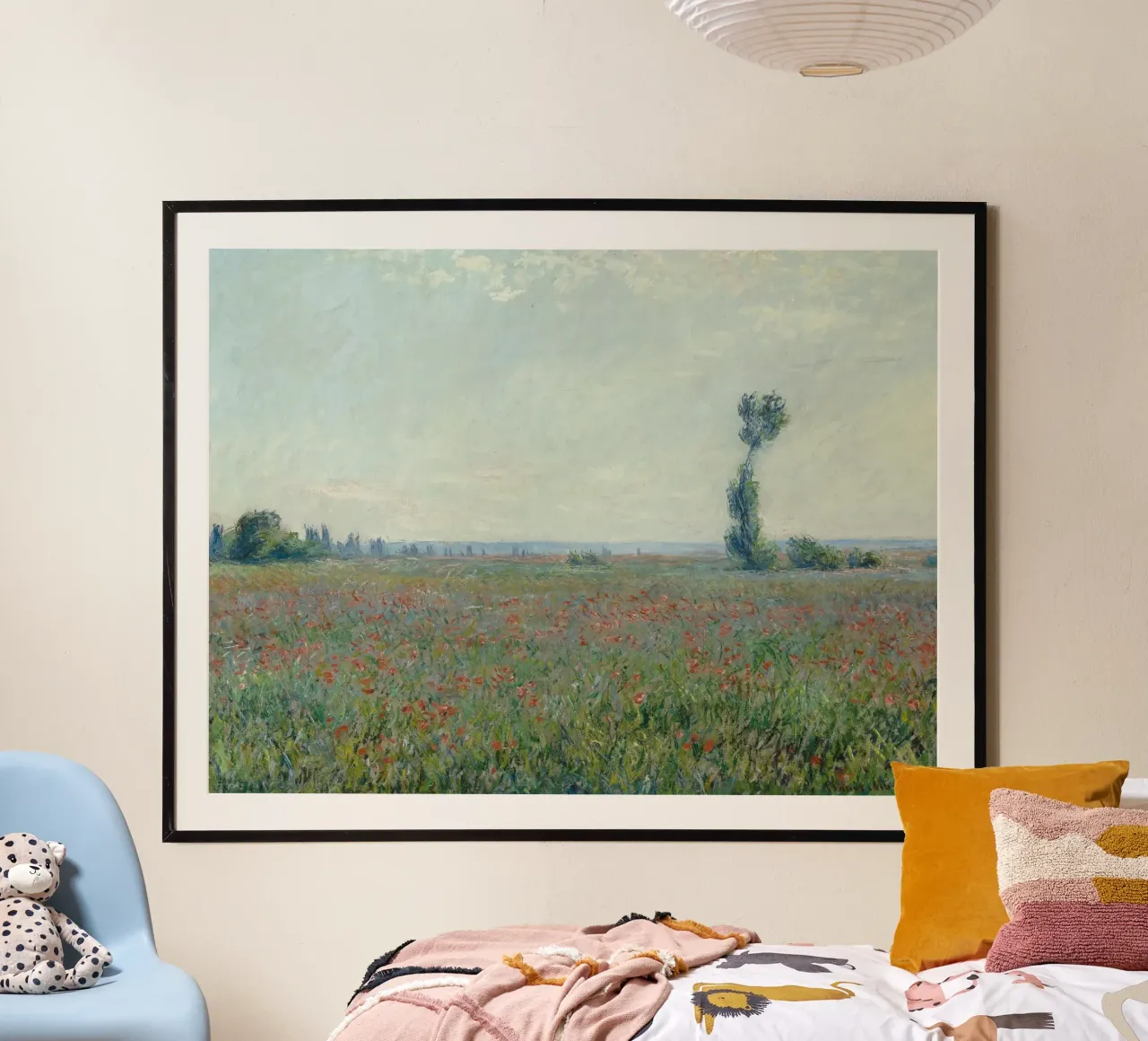 Claude Monet - Campo di papaveri poster con telaio in legno da Timeless Artworks