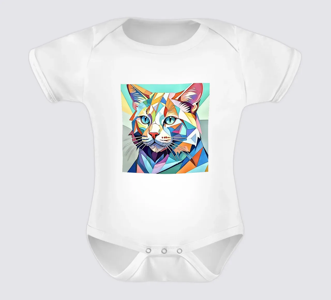 Gatto in pastello #3 body neonato maniche corte da ZAMART