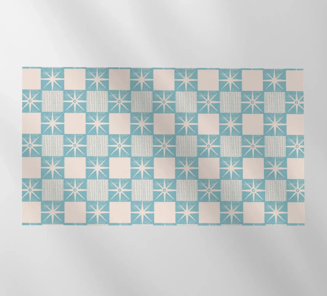 Blocco di trapunta retrò Starburst - Mid Century Minimal Blue pellicola backlit da susanacosta