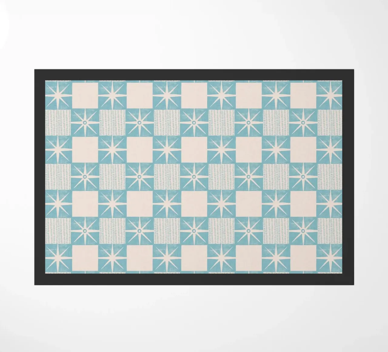 Blocco di trapunta retrò Starburst - Mid Century Minimal Blue zerbino da susanacosta