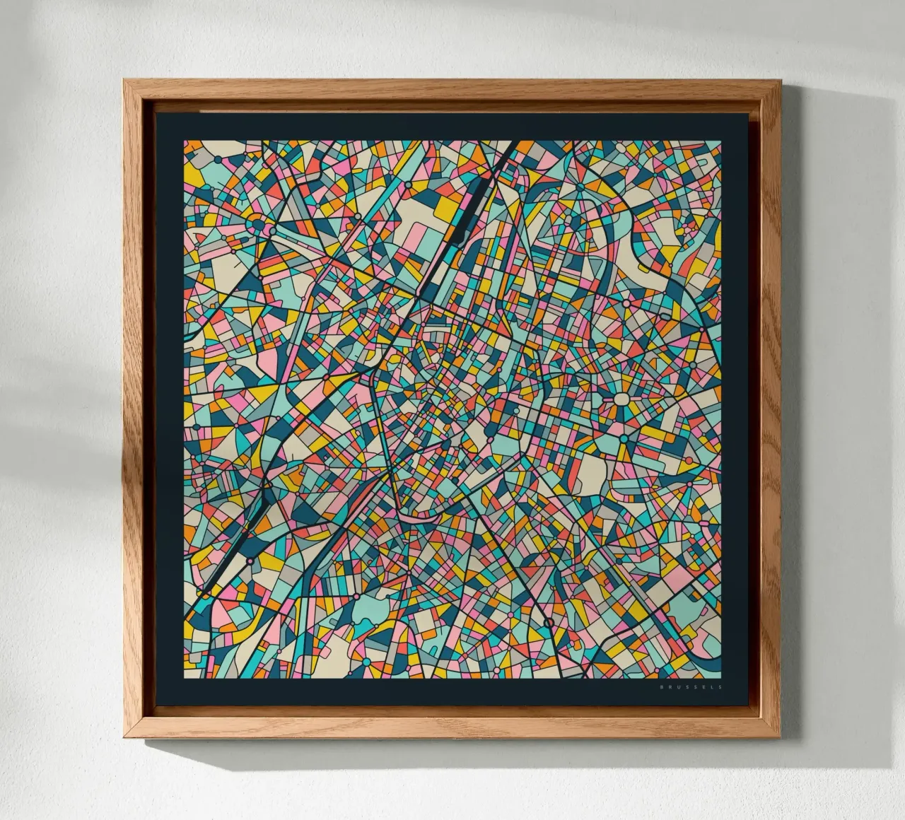 MAPPA DI BRUXELLES alluminio dibond da Jazzberry Blue
