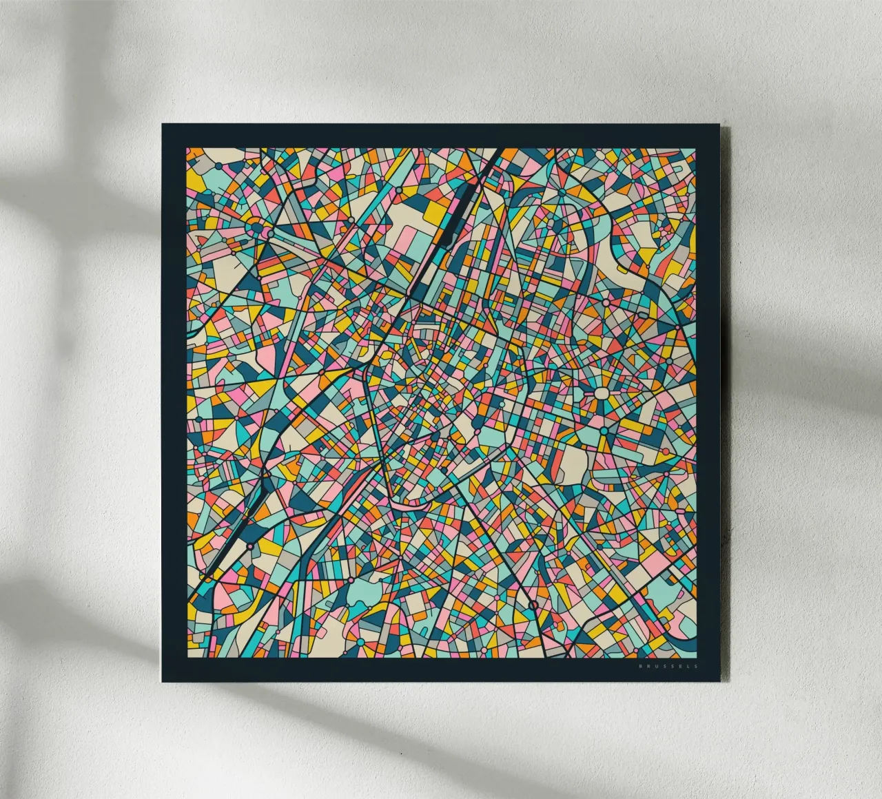 MAPPA DI BRUXELLES alluminio dibond da Jazzberry Blue