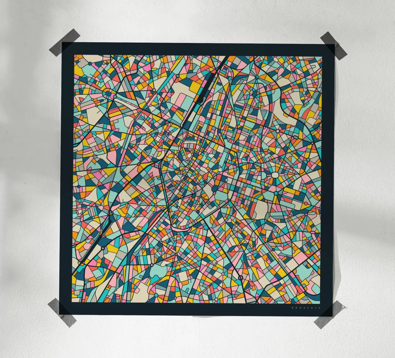 BRUSSELS MAP poster by Jazzberry Blue