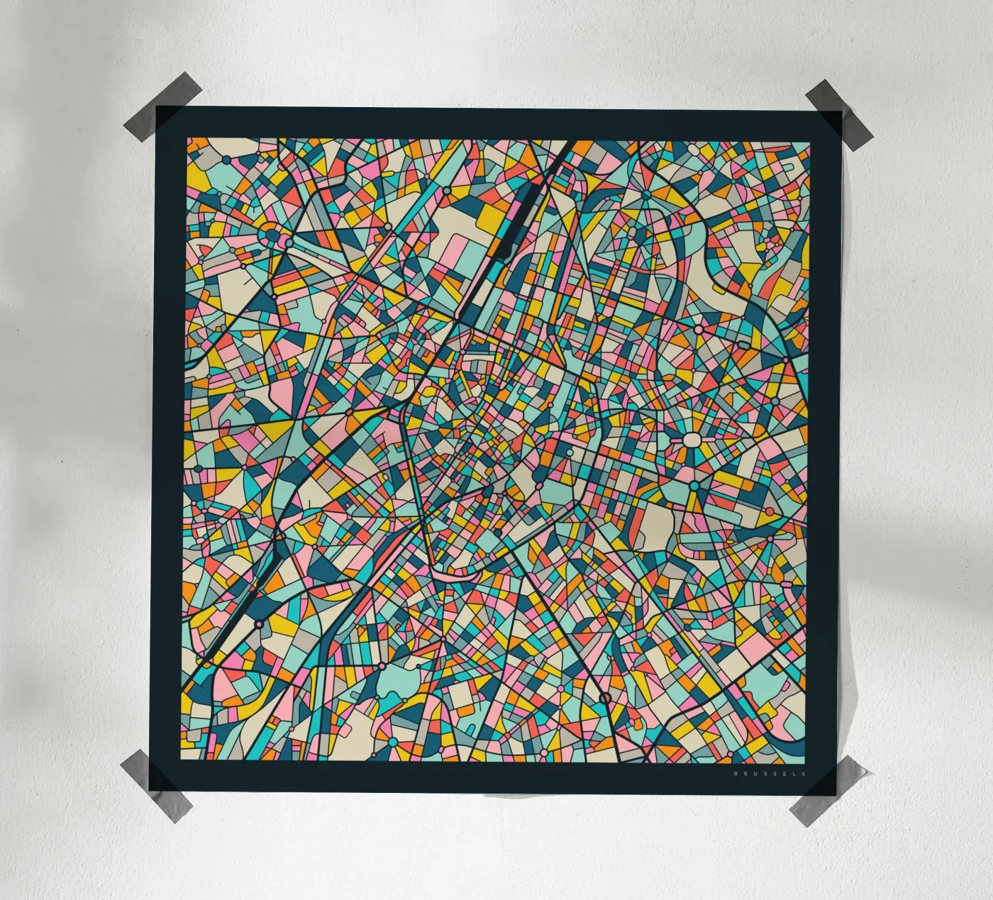 BRUSSELS MAP poster de Jazzberry Blue