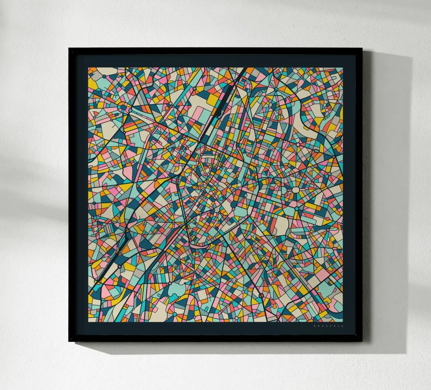 BRUSSELS MAP poster de Jazzberry Blue