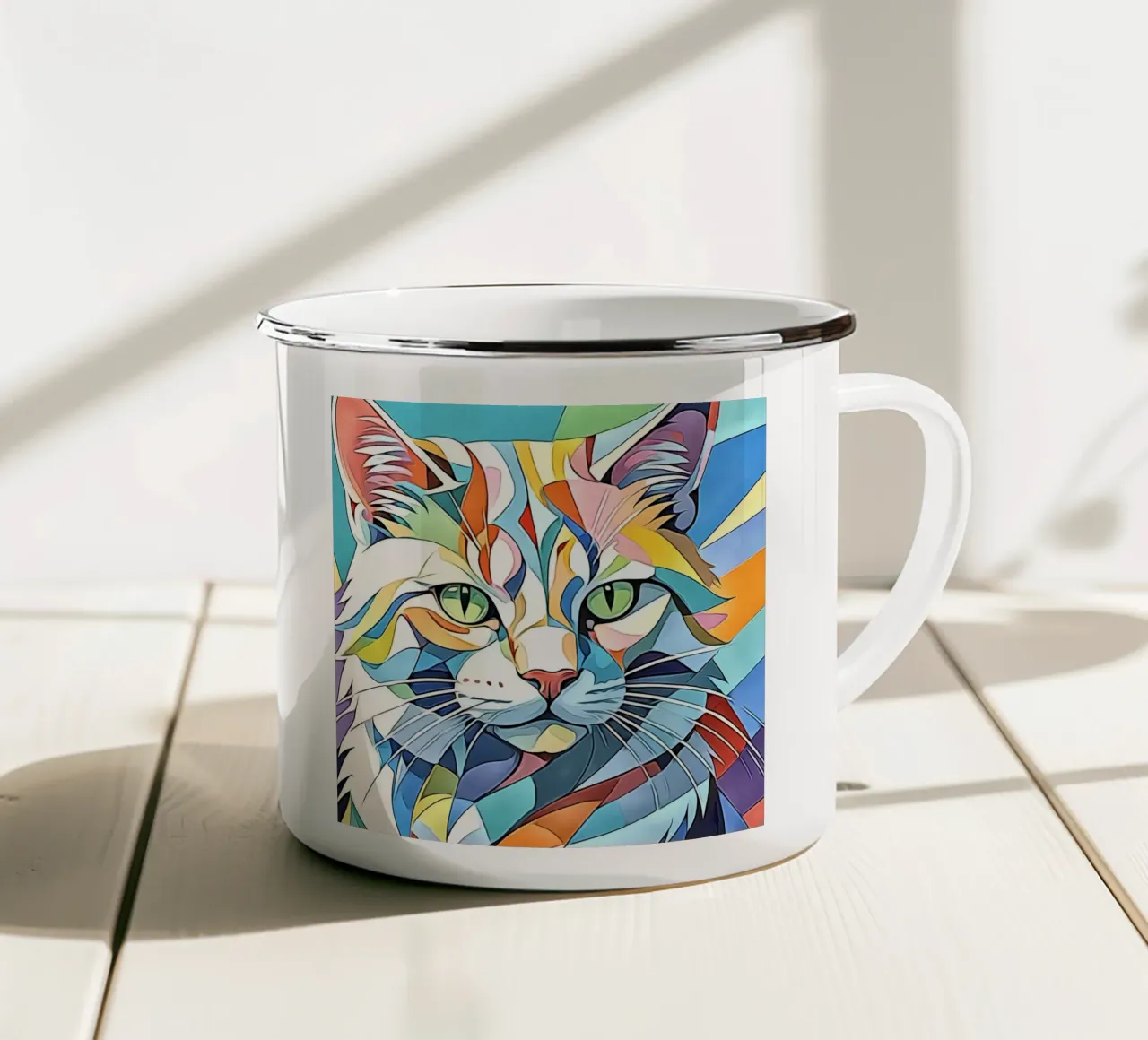Gatto in pastello #4 tazza in smalto da ZAMART