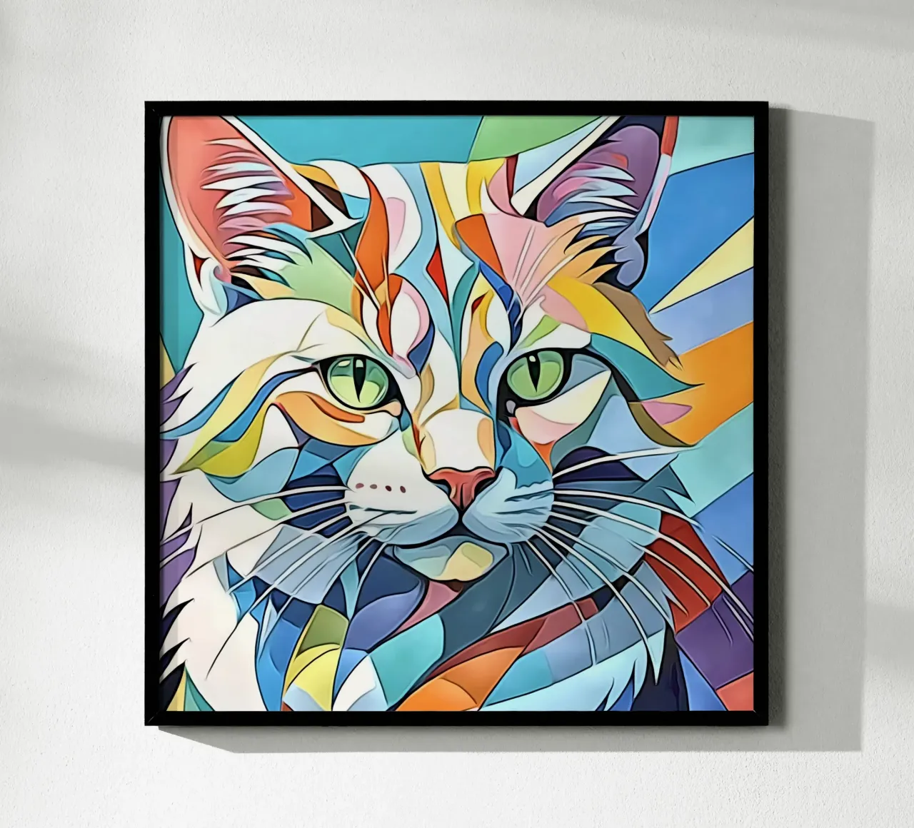 Gatto in pastello #4 poster con telaio in alluminio da ZAMART