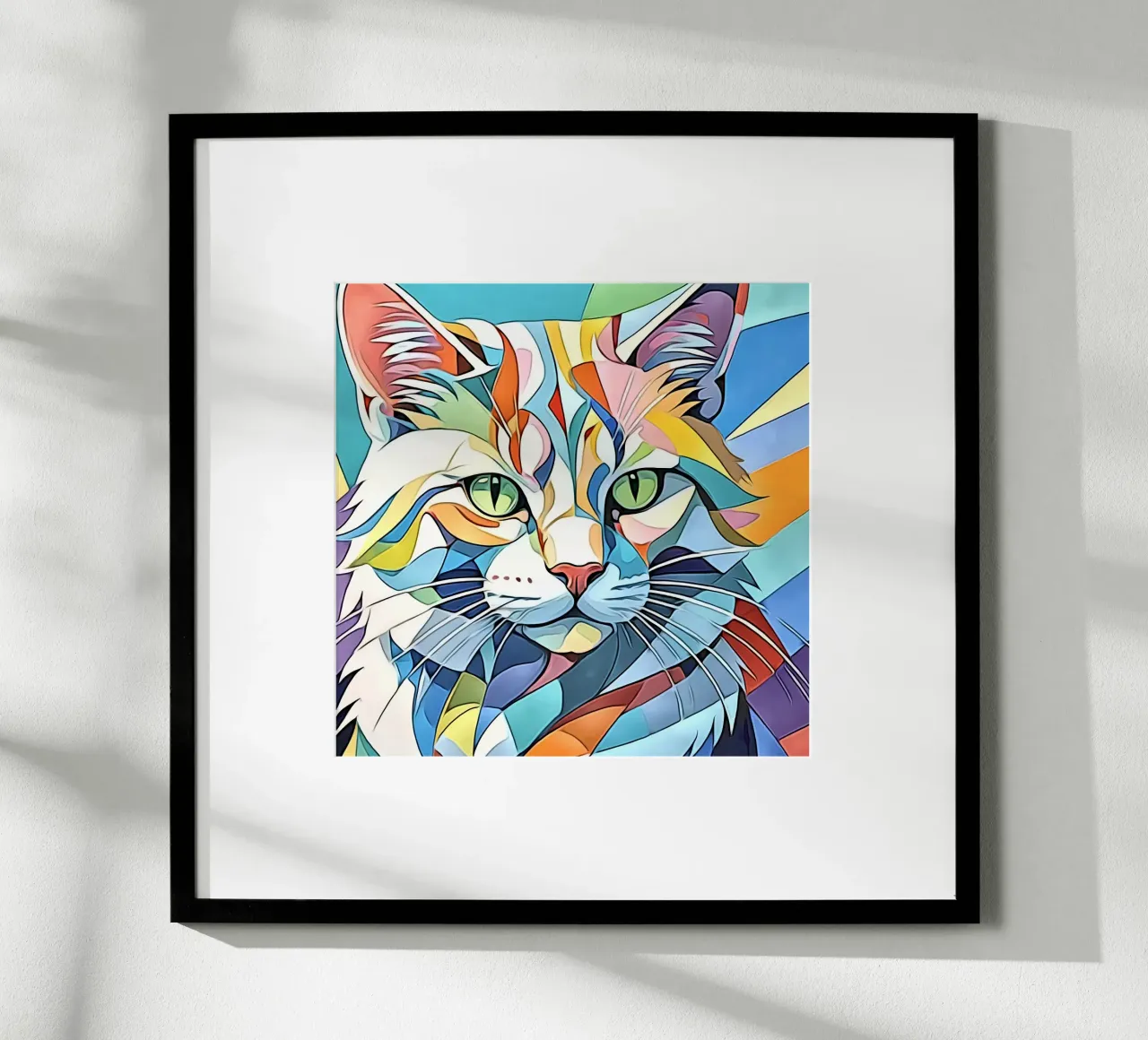 Gatto in pastello #4 poster con telaio in alluminio da ZAMART