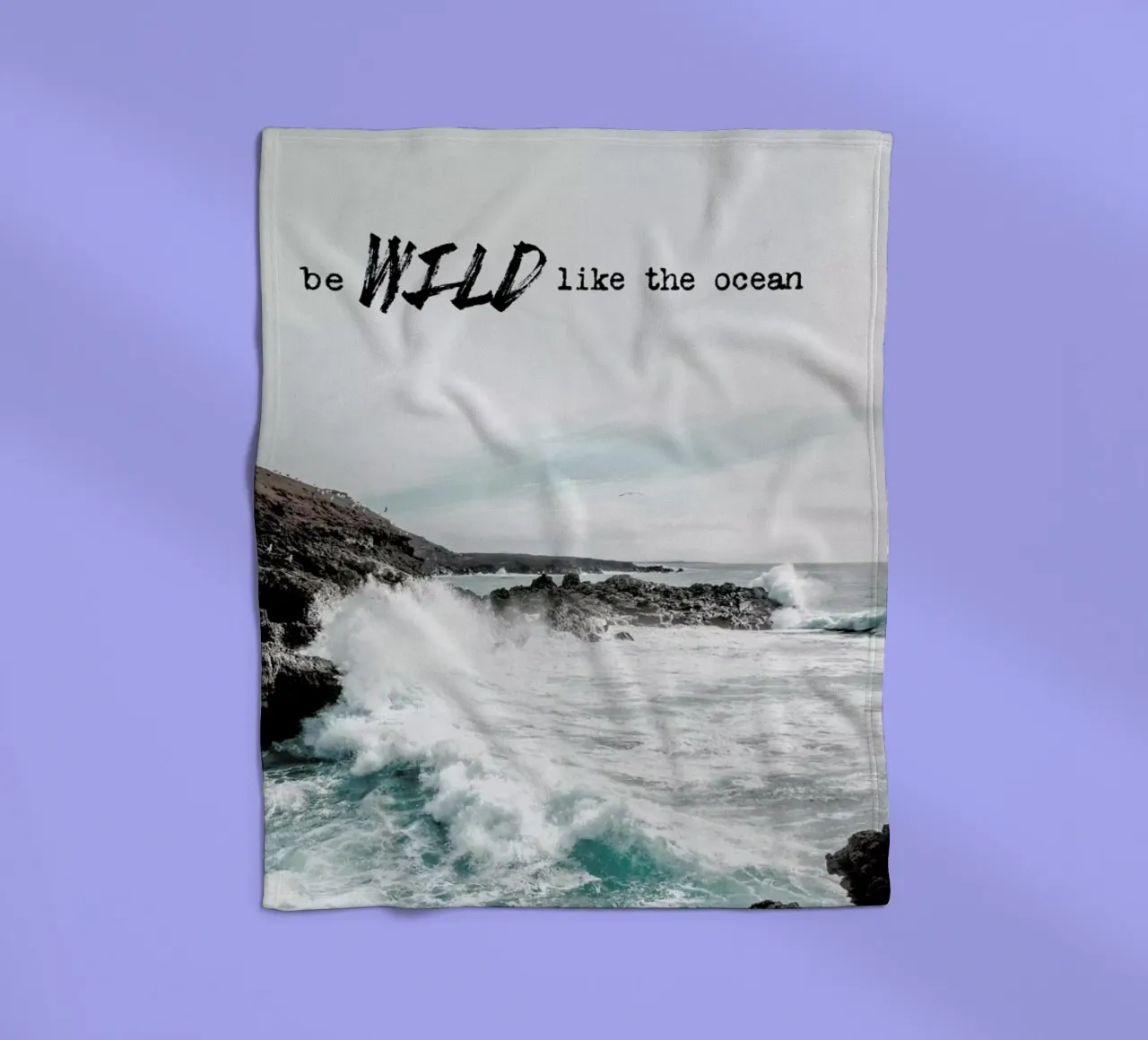 Wild like the ocean fleece blanket by Amy & Kurt