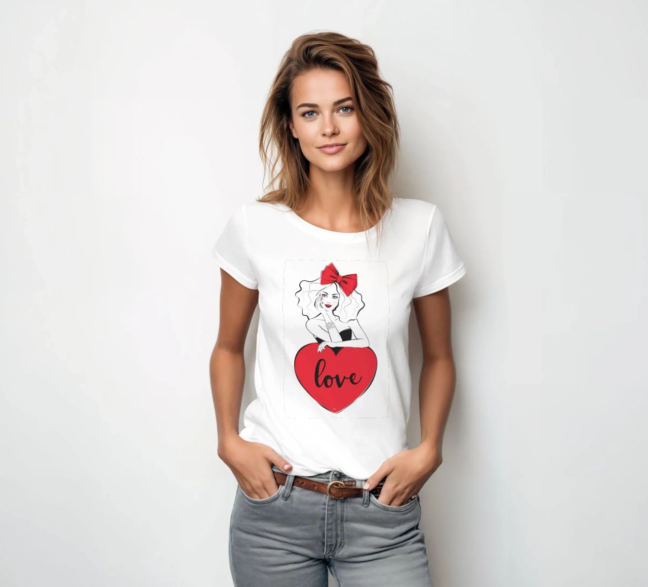 Groot liefdeshart meisje dames t-shirt getailleerd van Martina