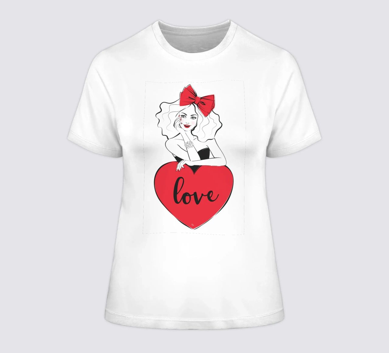 Groot liefdeshart meisje dames t-shirt getailleerd van Martina