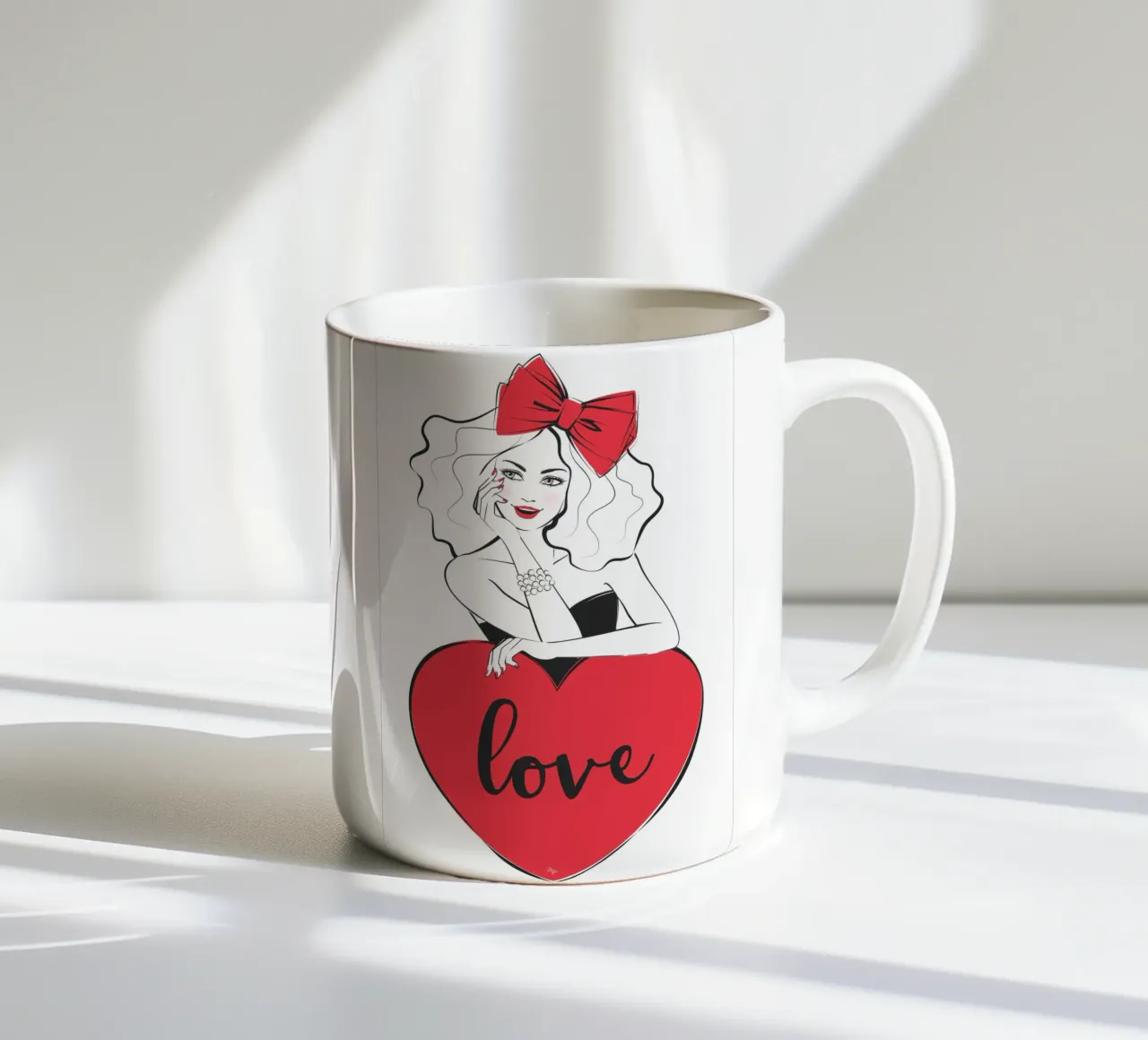 Ragazza dal cuore grande amore tazza in ceramica da Martina