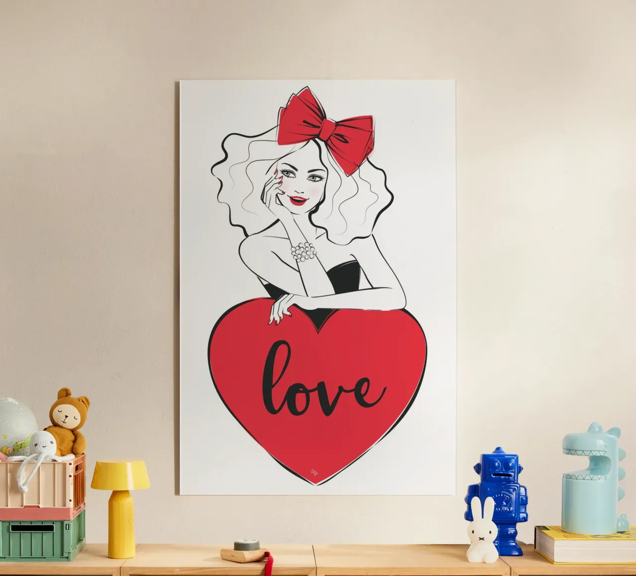 Ragazza dal cuore grande amore plexiglass da Martina