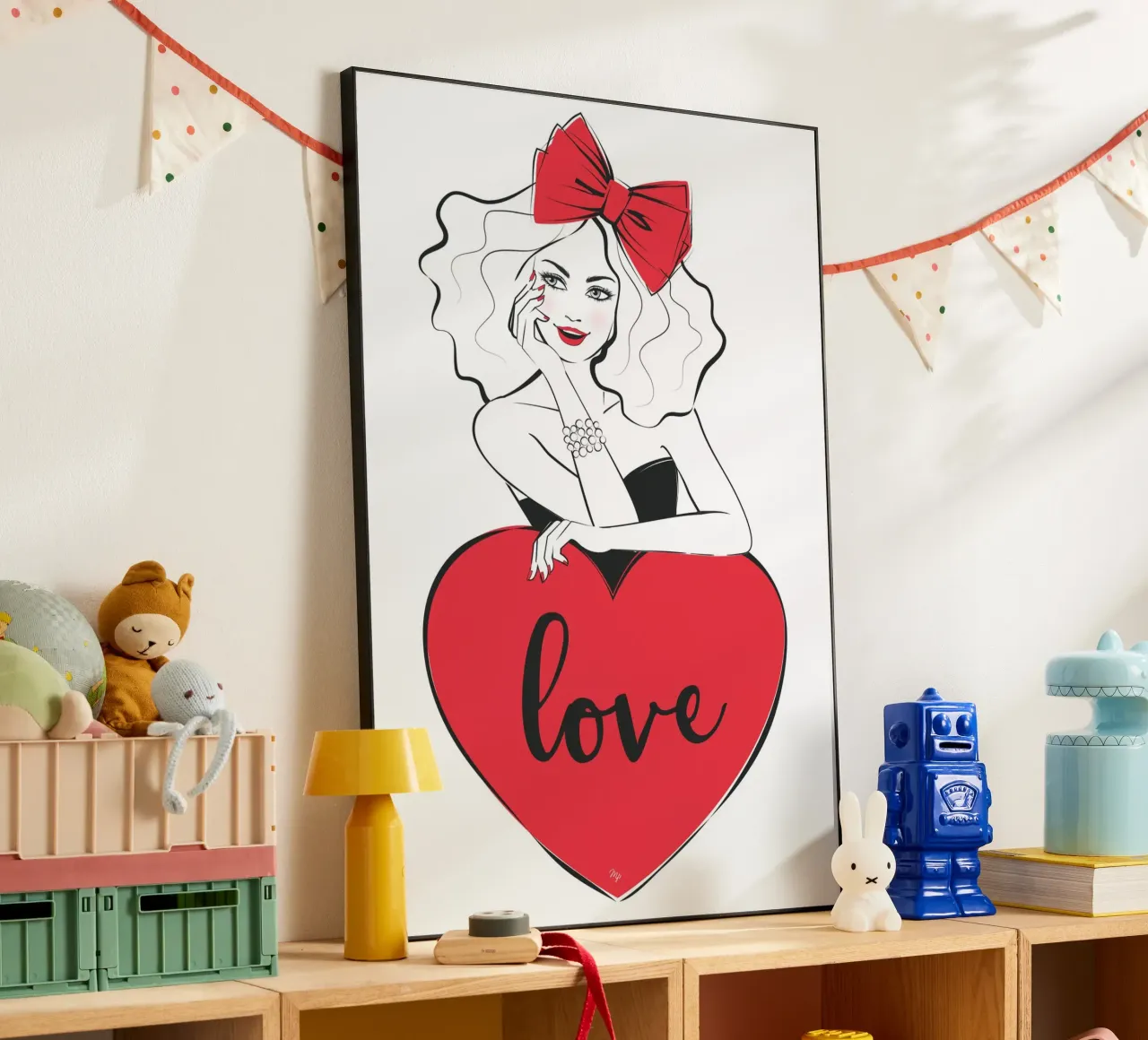 Ragazza dal cuore grande amore alluminio dibond da Martina