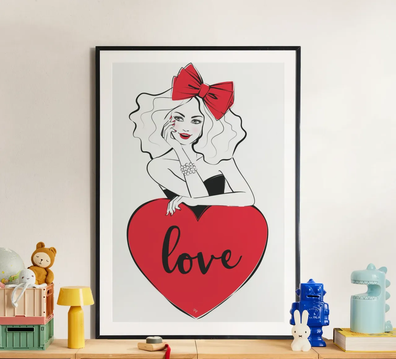 Ragazza dal cuore grande amore carta hahnemühle da Martina