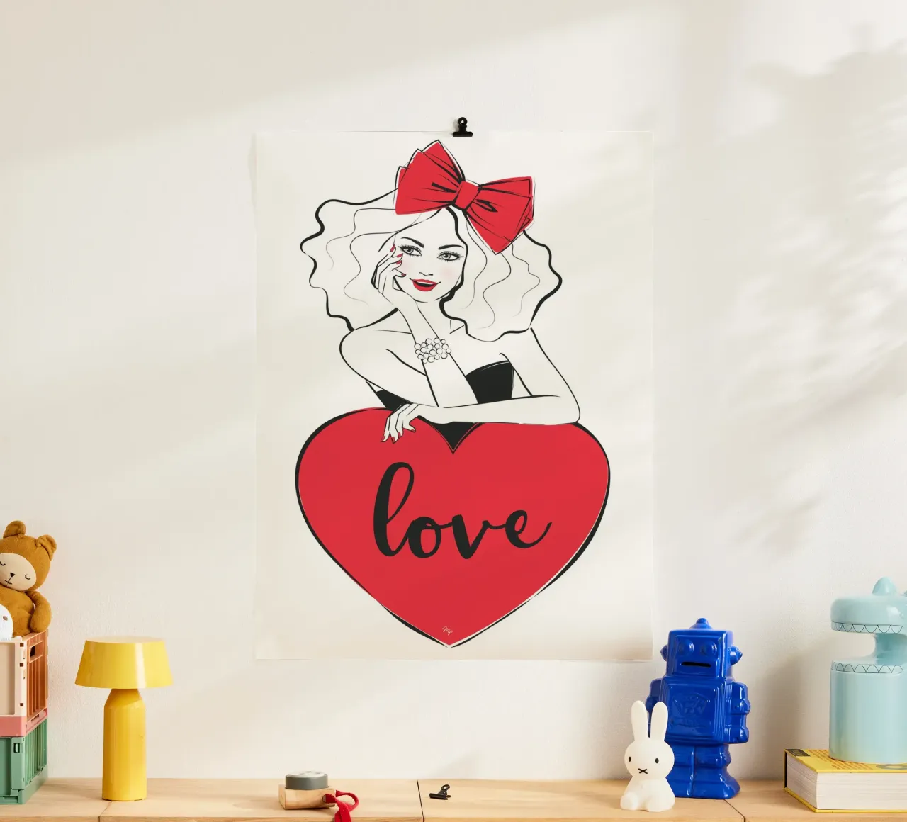 Ragazza dal cuore grande amore carta hahnemühle da Martina